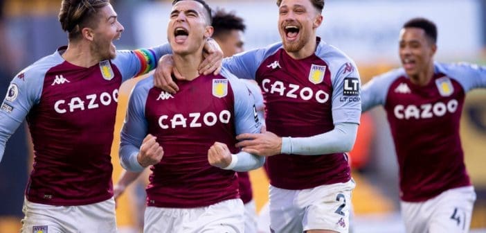 El Ghazi celebrates after securing a vital win on the road for Villa