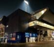 An external view at night of Portman Road, home of Ipswich Town FC, on November 29, 2023