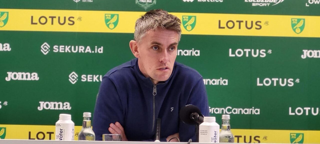 Kieran McKenna talks to the media after Ipswich Town lose 1-0 to Norwich City at Carrow Road