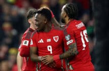Rabbi Matondo scores for Wales.